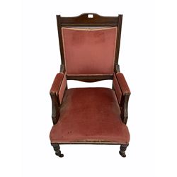 Late Victorian walnut armchair