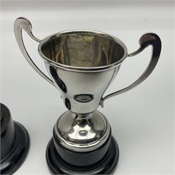 Two hallmarked silver trophies, tallest H15.5cm