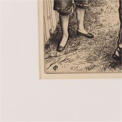 Dame Laura Knight (Staithes Group 1877-1970): 'Bareback Rider', etching pub. 1935, 25.5cm x 12.5cm 