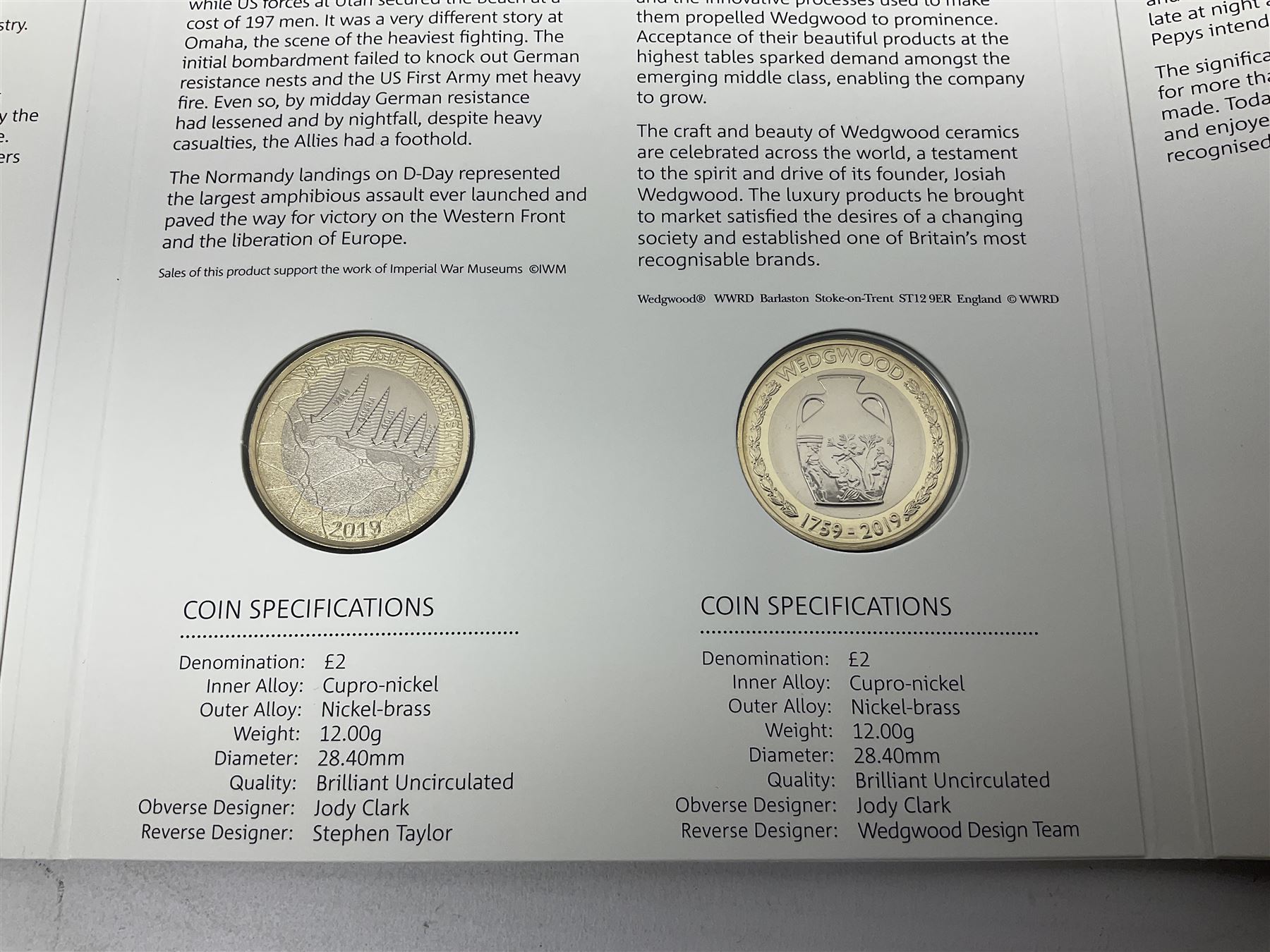The Royal Mint United Kingdom 2019 brilliant uncirculated annual coin set, in card folder