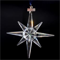 Eight Swarovski crystal snowflake Christmas ornaments, comprising years 1991-1998, some with certificates, boxed (8)