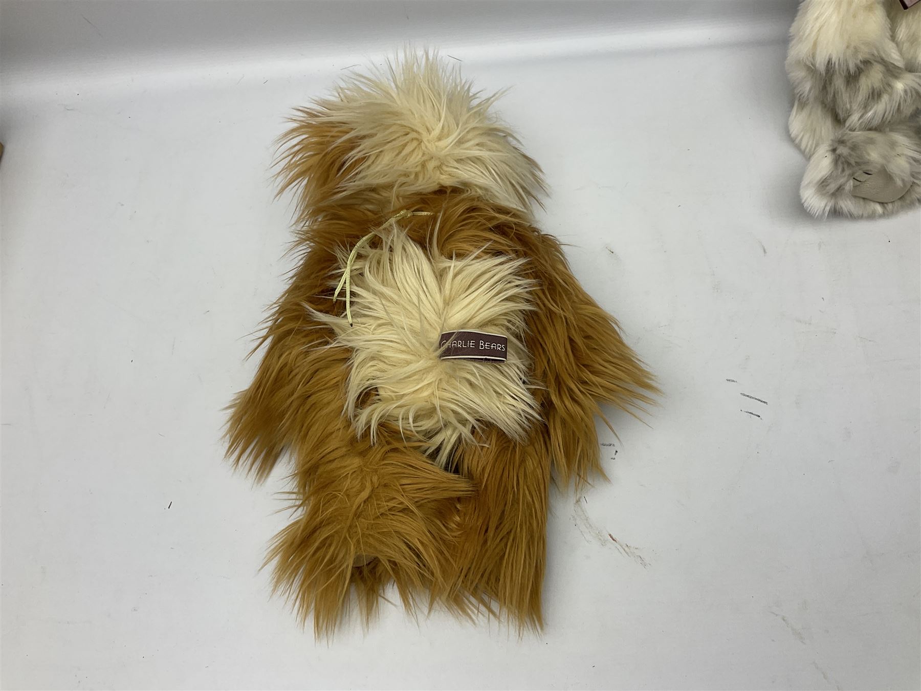 Four Charlie Bears, comprising Christine CB181832B, Marshmallow CB161616, and Savoury Pudding CB625096, each designed by Isabelle Lee, each with tags, plus one example CB151535B lacking tag 