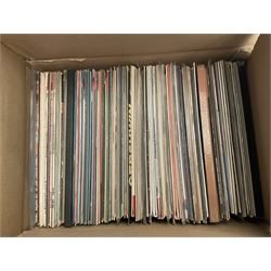 Collection of vinyl LP records in six boxes, mainly Jazz and Classical, including Beethoven The Nine Symphonies, Bartok, Chopin Recital, Joseph Haydn, etc