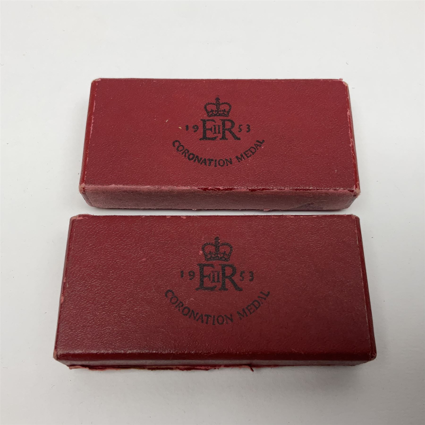 Imperial Service Medal awarded to James Roscow; four coronation medals for Edward VII, George VI and two Elizabeth II (both boxed); George V silver jubilee miniature; and two replica medals - Military Cross and Victoria South Africa 1877-8-9 (8)