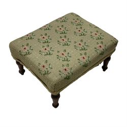 Victorian spoon back nursing chair; upholstered bedroom chair; three stools (5)
