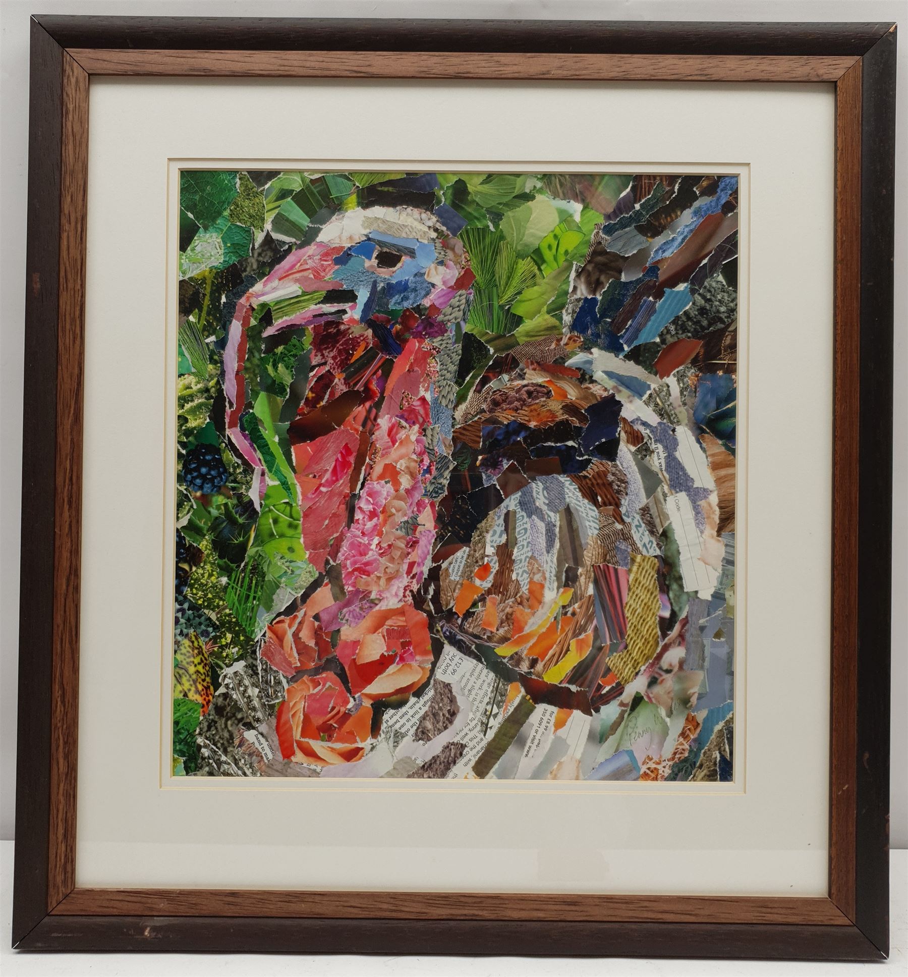 Penny Wicks (British 1949-): 'Quirky Turkey', collage signed, titled verso 33cm x 31cm