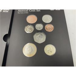 Two The Royal Mint United Kingdom Annual Coins Sets, dated 2015 and 2016, both in card folders with certificates