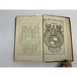 Nisbet Alexander: A System of Heraldry Speculative and Practical with the True Art of Blazon According to the Most approved Heralds in Europe[...], R. Fleming, Edinburgh, 1722, 1742, 2 vols, engraved plates, full calf binding re-backed using original boards 
