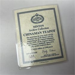 Minton Archive collection chinaman teapot, limited edition 196/2500, with certificate and original box
