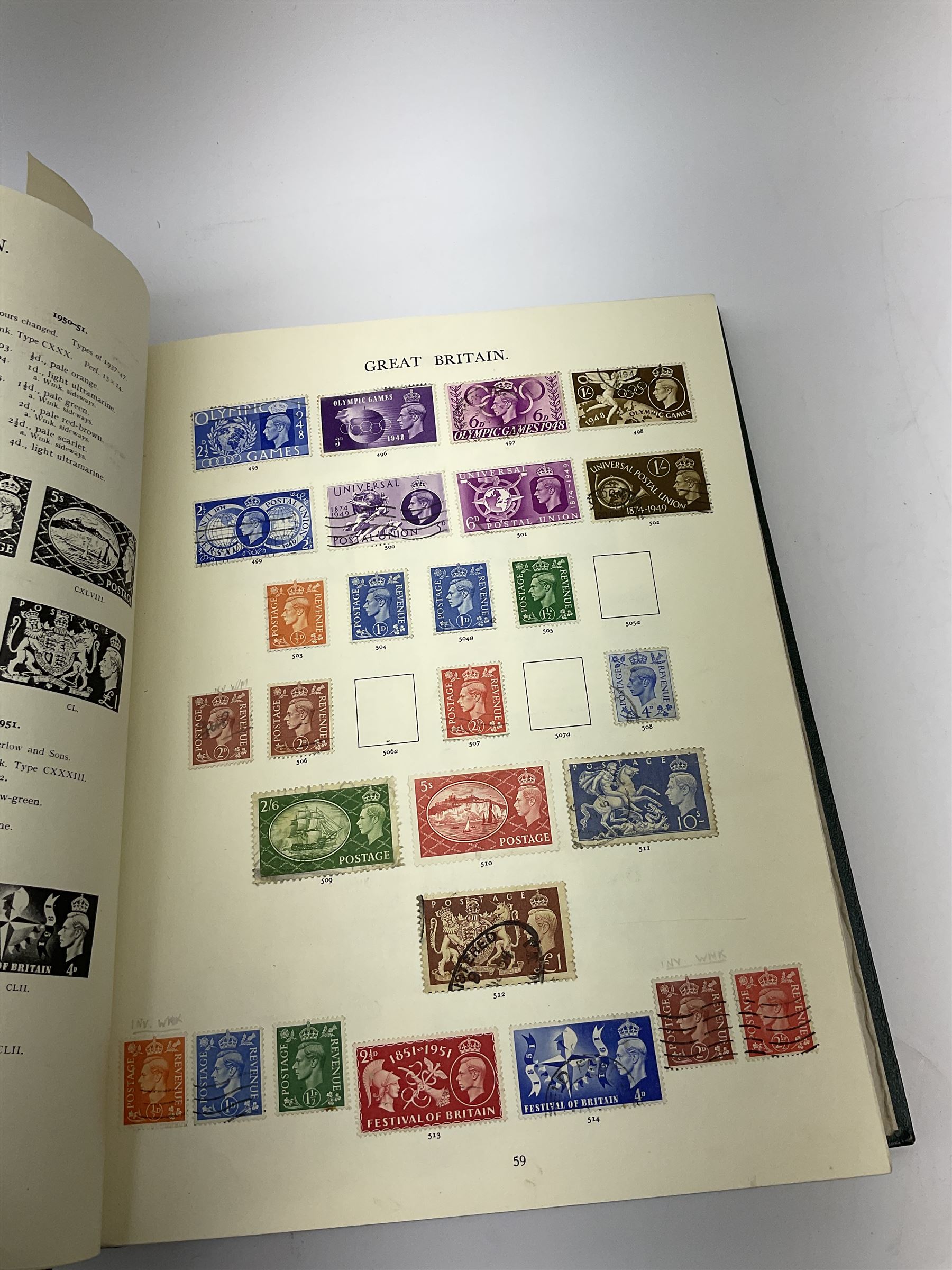 Stanley Gibbons 'Windsor Album' housing Great British stamps from Queen Victoria to Queen Elizabeth II including penny reds, half penny bantams etc