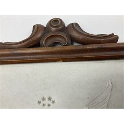 KPM Berlin lithophane panel, of two angels supporting a female figure to the centre, encased in a rosewood frame and handle, H42cm