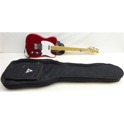 Fender Telecaster electric Guitar made in Japan,  Candy Apple Red Finish No.Q083879, with strap and soft carry case, L98cm  