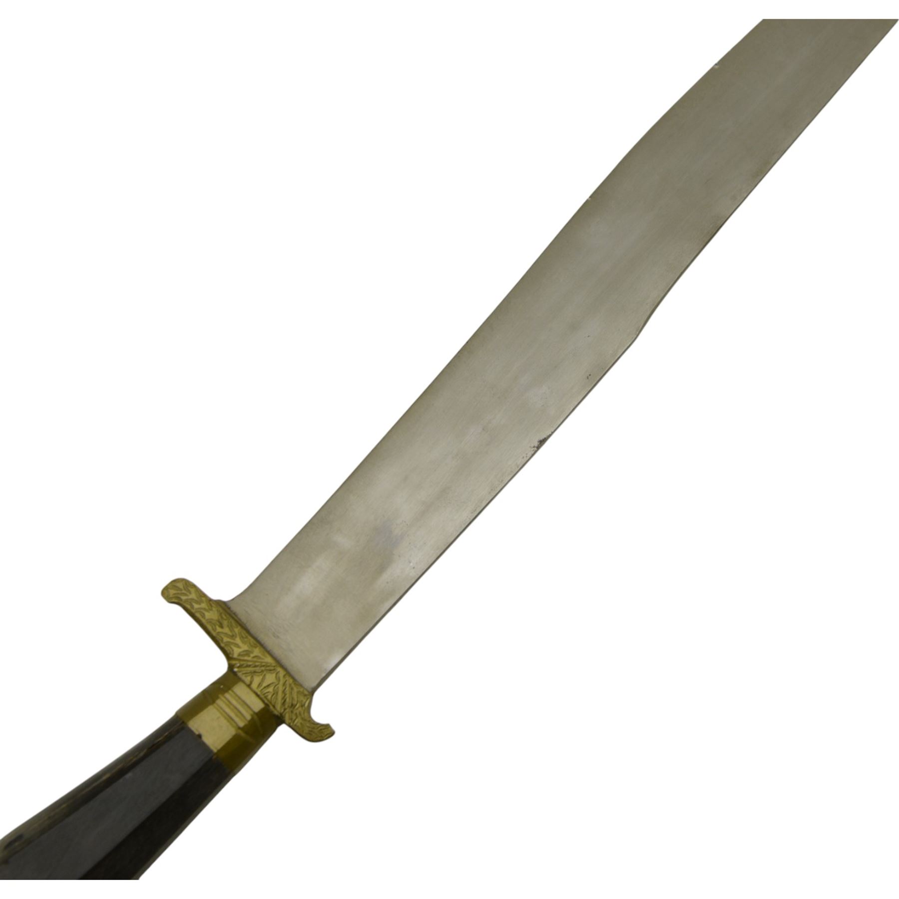 Wooden handled Filipino knife, with leather scabbard, L60cm