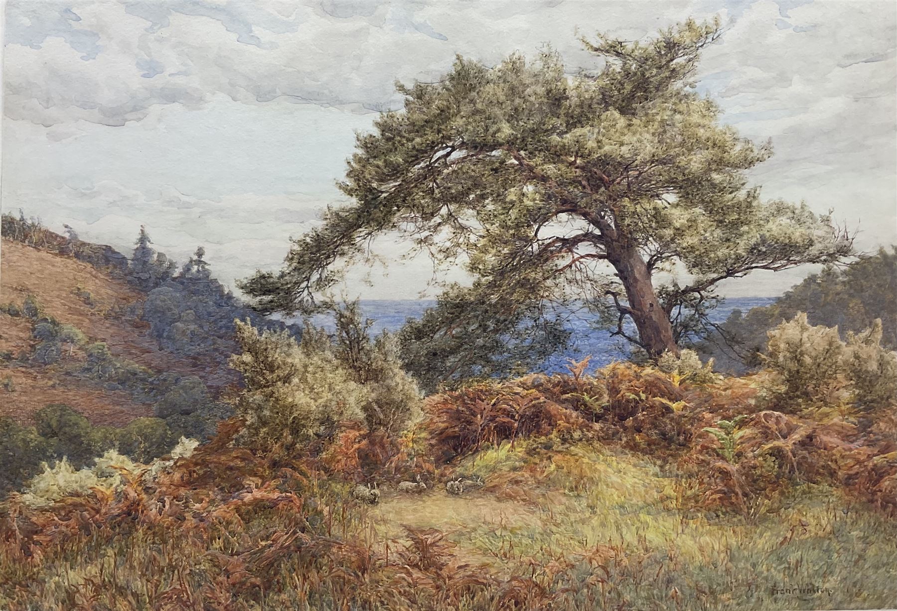 Frank Walton (British 1840-1928): 'On Holmbury Hill St. Mary Dorking', watercolour signed, titled and signed verso 37cm x 54cm
Provenance: exh. Japan Exhibition 1910, Cat. No.432 