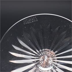 Collection of Stuart 'Ludlow' and 'Carlingford' pattern table glass including claret and hock glasses, tumblers, sherry glasses, etc together with a hobnail cut decanter etc