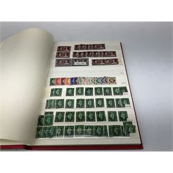 Great British stamps, including Queen Victoria penny black with black MX cancel and 1840 two pence blue, various imperf penny reds some with MX cancels, other perf penny reds etc, King Edward VII two shillings and sixpence, King George V seahorses, various King George VI and Queen Elizabeth II etc, housed in three stockbooks
