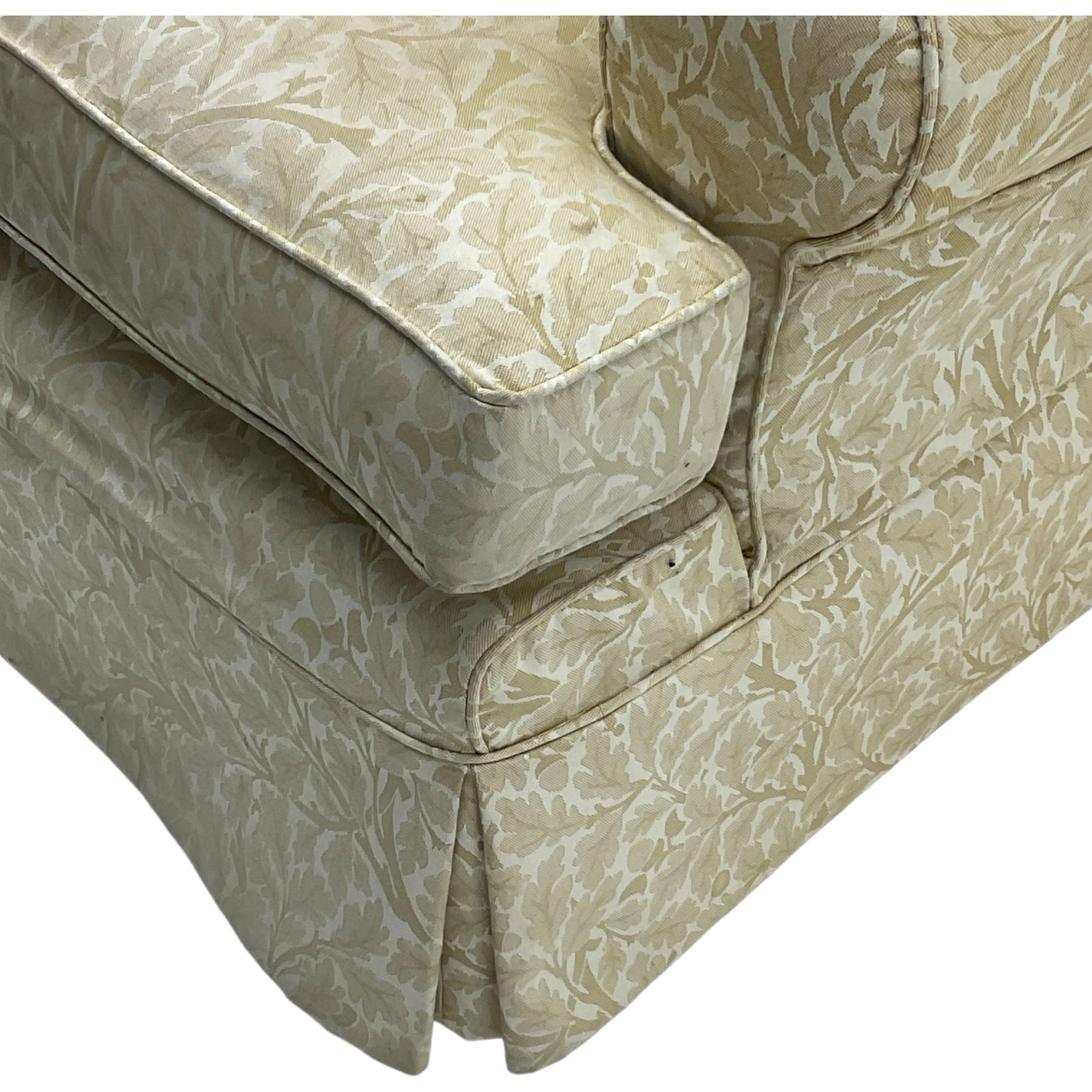 Multi-York - traditionally shaped armchair, upholstered in oak leaf and acorn patterned fabric