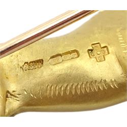 9ct gold jumping horse brooch by Alabaster & Wilson, Birmingham 2000