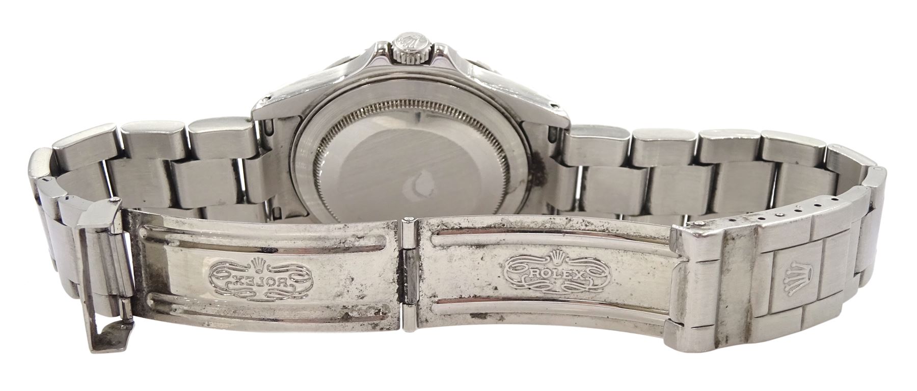 Rolex Oyster Perpetual Date Explorer II gentleman's stainless steel wristwatch, circa 2001, Ref. 16570, serial No. K623156, 'Polar' white dial and fixed 24 hour bezel, boxed with service dated 16 April 2015