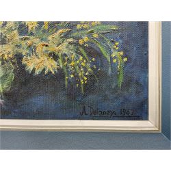 Arthur Delaney (British 1927-1987): 'Daffodils', oil on board signed and dated 1967, titled verso 40cm x 66cm