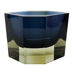  1960s Nuutajarvi Notsjo Prisma glass vase designed by Kaj Franck, signed to base H12.5cm   