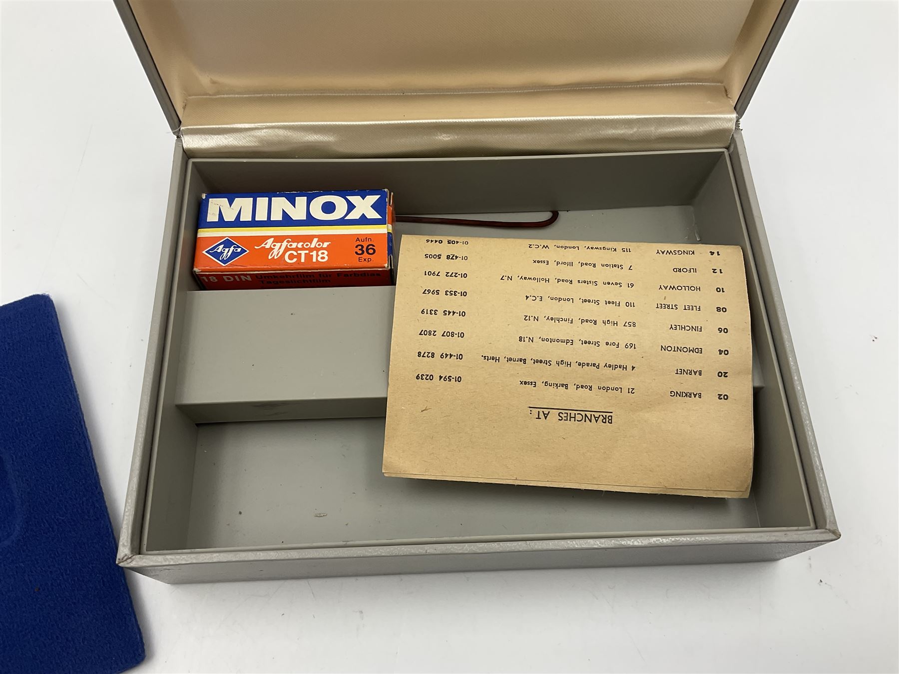 Minox C camera with 'Minox 1:3.5 f=15mm' lens, in fitted leather case with original box 