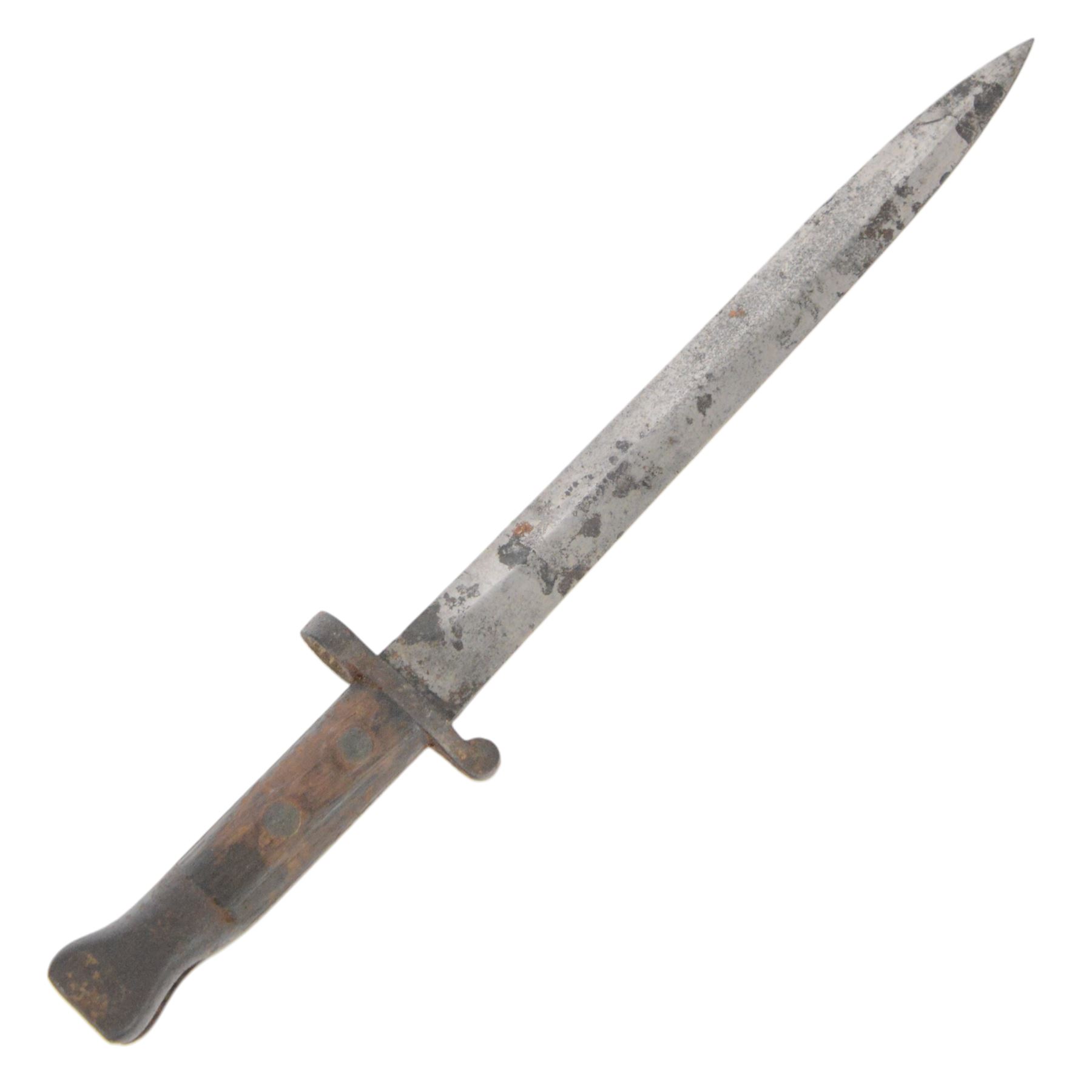 British Lee-Metford bayonet with double edged 30cm blade the ricasso stamped Wilkinson, overall L43cm