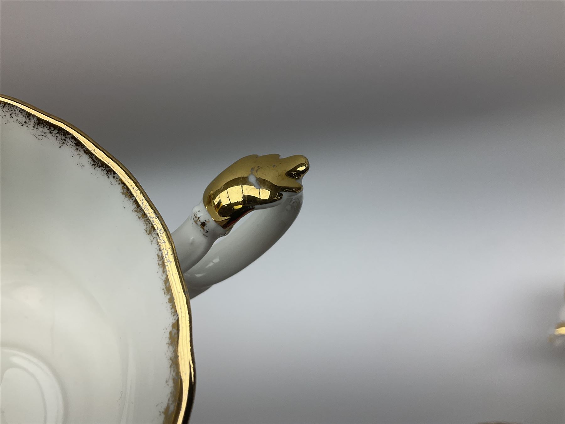 Royal Albert Old Country Roses pattern tea set, comprising teapot, coffee pot, six teacups and six saucers, five side plates, further teacup with joined saucer and side plate, open sucrier, milk jug, cake plate, and preserve pot and cover, together with Royal Albert Jubilee Rose pattern sauce boat and stand, and Royal Albert Lavender Rose pattern cake stand. 