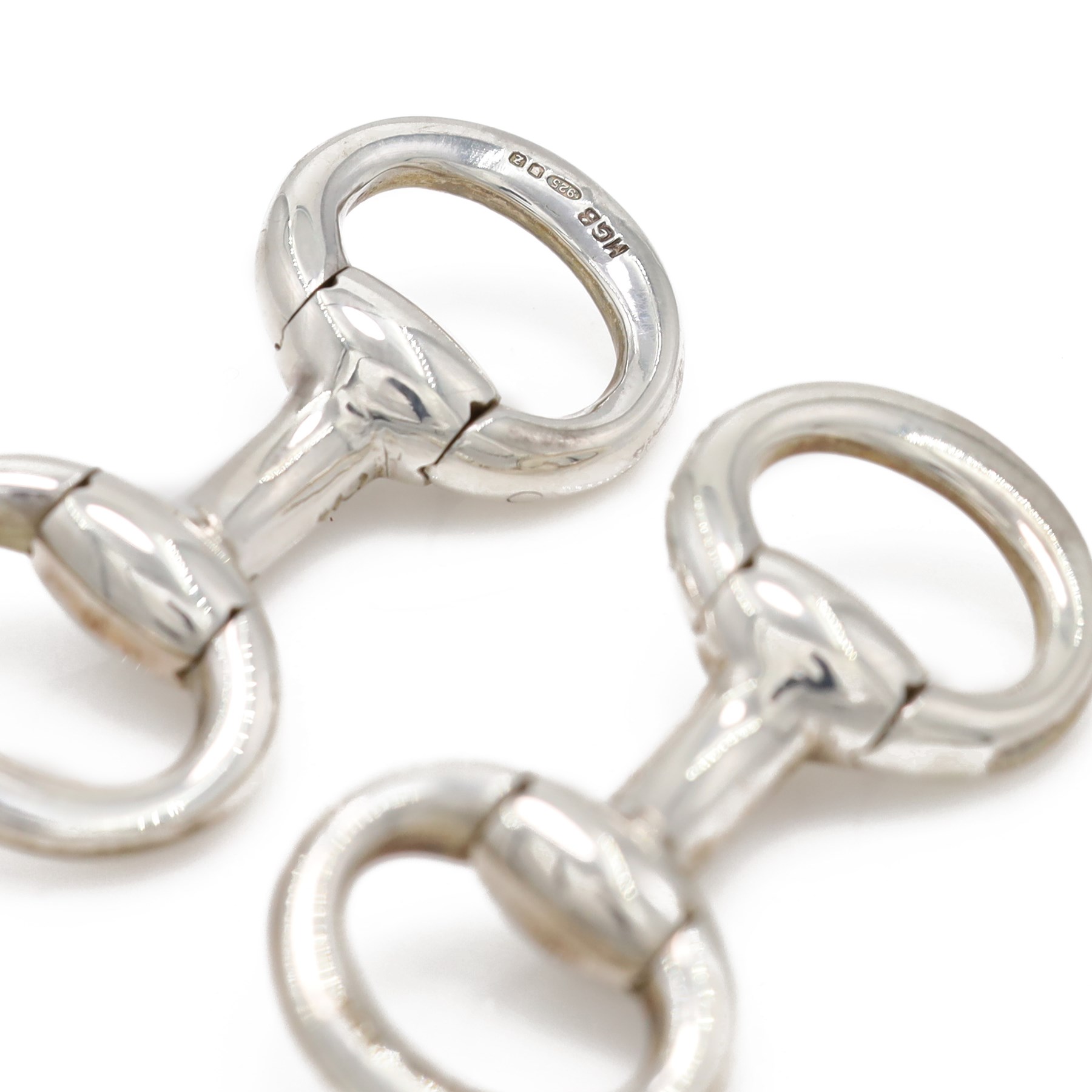 Hermès Nausicaa pair of silver cufflinks, French assay mark, boxed