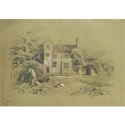 Attrib. Weatherill Family (19th century): 'Mount Grace' Osmotherly Yorkshire, pencil heightened with white titled 26cm x 36cm