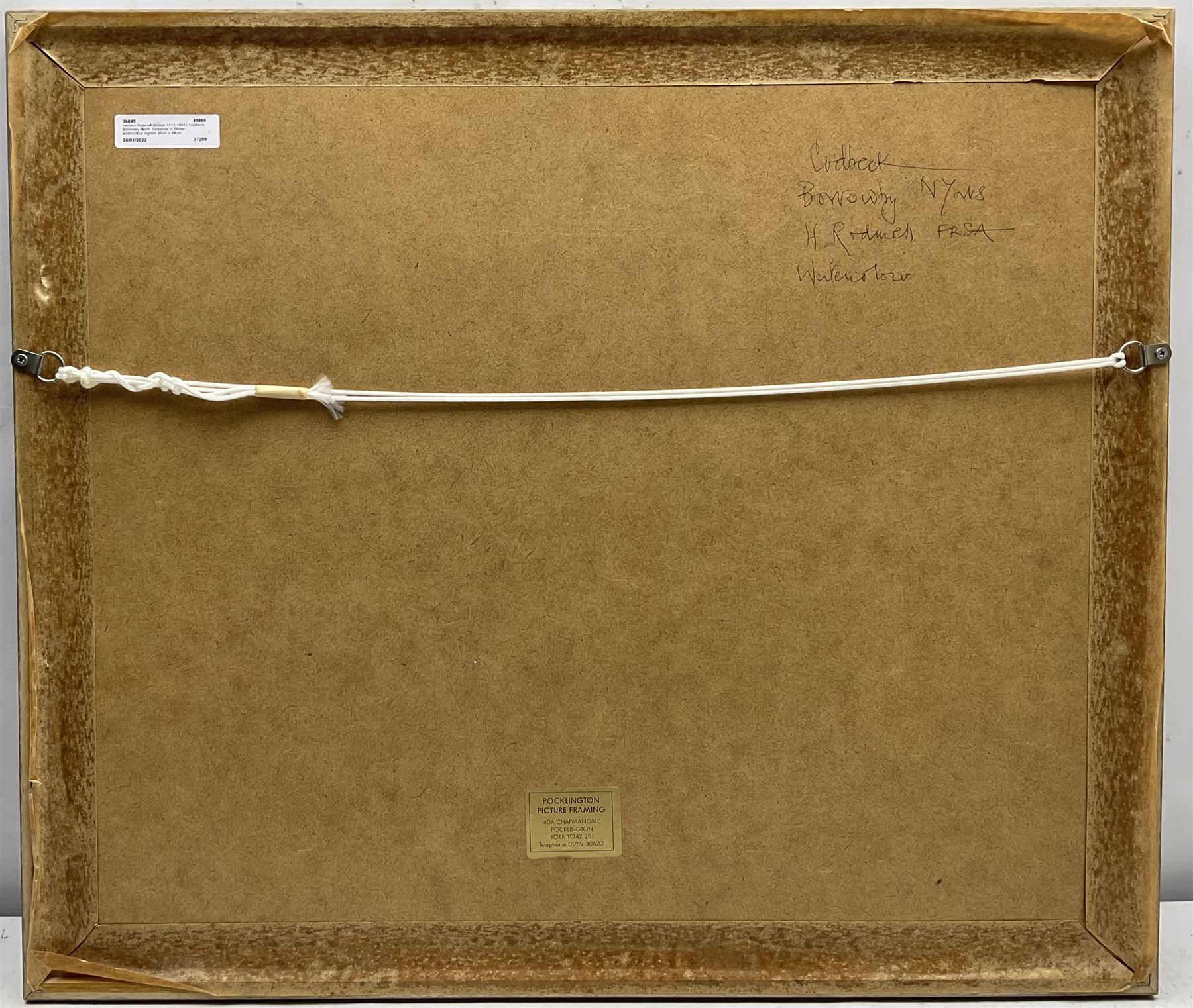 Herbert Rodmell (British 1913-1994): Codbeck Borrowby North Yorkshire in Winter, watercolour signed 34cm x 44cm
Provenance: Direct from the family of the artist.