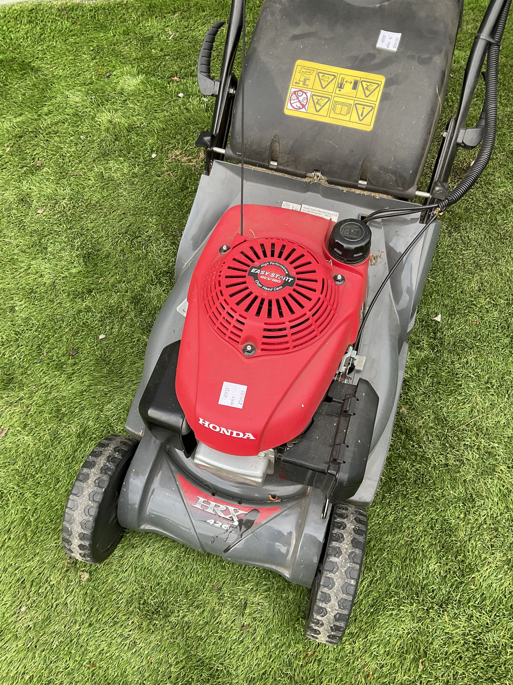 Honda GCV160 HRX 426 petrol lawnmower with roller, self propelled  - THIS LOT IS TO BE COLLECTED BY APPOINTMENT FROM DUGGLEBY STORAGE, GREAT HILL, EASTFIELD, SCARBOROUGH, YO11 3TX