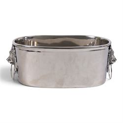 Contemporary ice bucket with lion mask handles, H16cm, L40cm