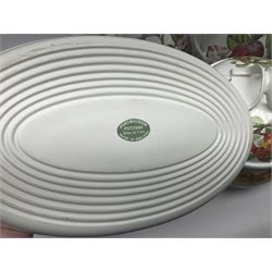 Three Portmeirion soup tureens with covers and ladles, together with vases, large bowls and other Portmeirion items