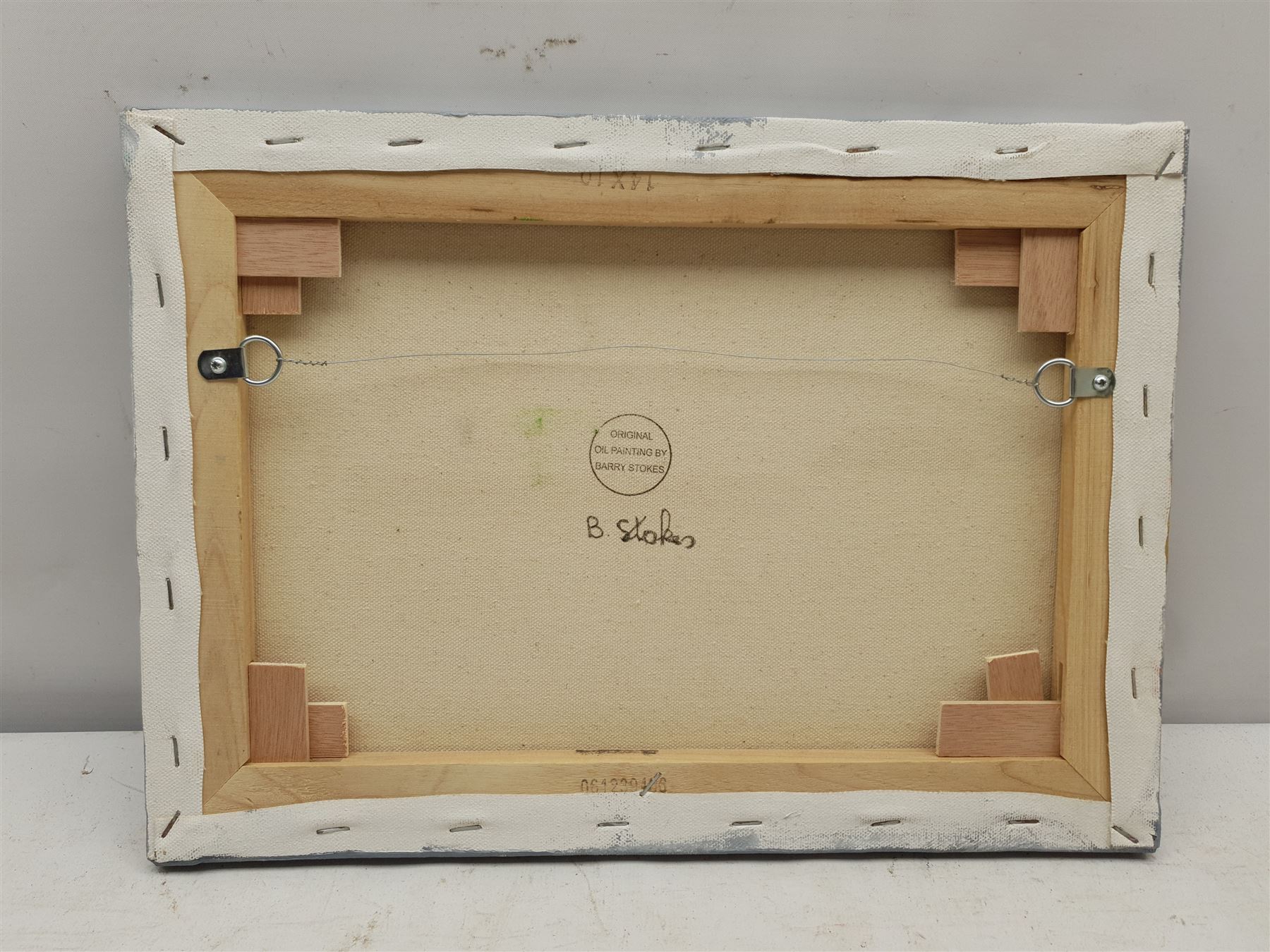 Barry Stokes (Northern British Contemporary): 'Pottery Factory', oil on canvas signed 25cm x 35cm