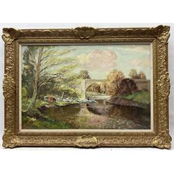 Gordon Clifford Barlow (British 1913-2005): 'Kirby Lonsdale', oil on canvas signed, titled verso 49.5cm x 75cm 