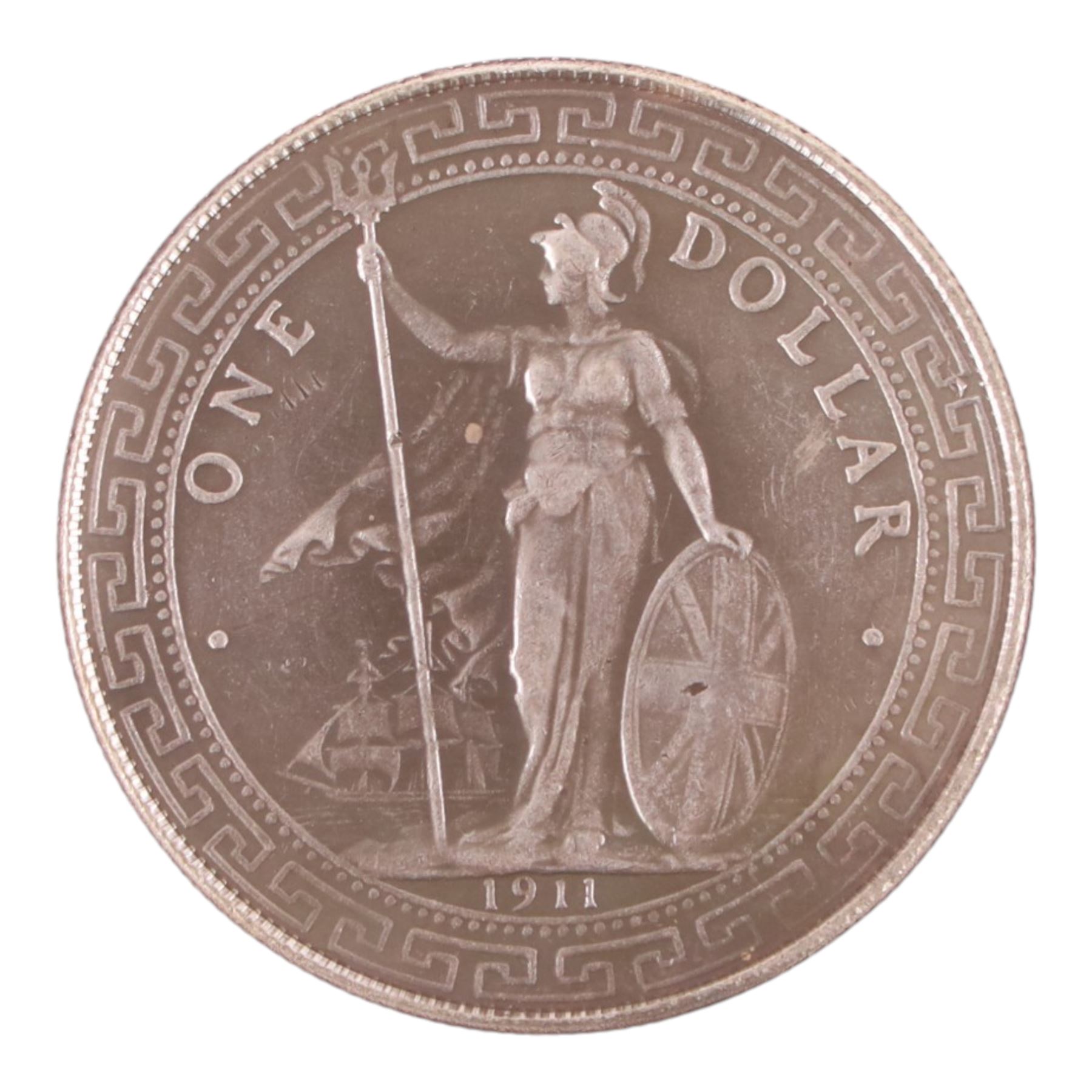 United Kingdom 1911 silver trade dollar coin