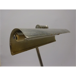  Art Deco industrial chrome and cast metal desk lamp with adjustable stem on rectangular base, H49cm x W35cm   