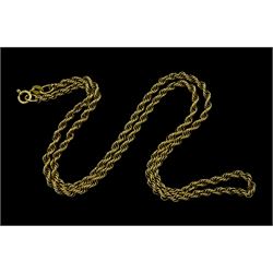 9ct gold rope twist link necklace chain, hallmarked
