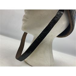 WW1 French Ecole Speciale Militaire Saint-Cyr shako with metallic tricolor cockade and scarlet pompom c1914