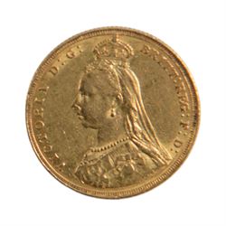 Queen Victoria 1887 gold full sovereign coin