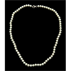  Cultred pearl necklace on silver clasp stamped 925  