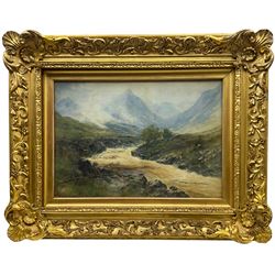 Thomas Swift Hutton (British 1860-1935): Highland Beck, watercolour signed 38cm x 55cm in fine gilt gesso frame