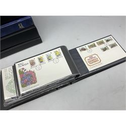 Stamps including first day covers, Royal Mail PHQ cards, Australia, Germany, Canada, Cyprus, Ceylon, Falkland Islands, France etc, housed in various albums, in one box