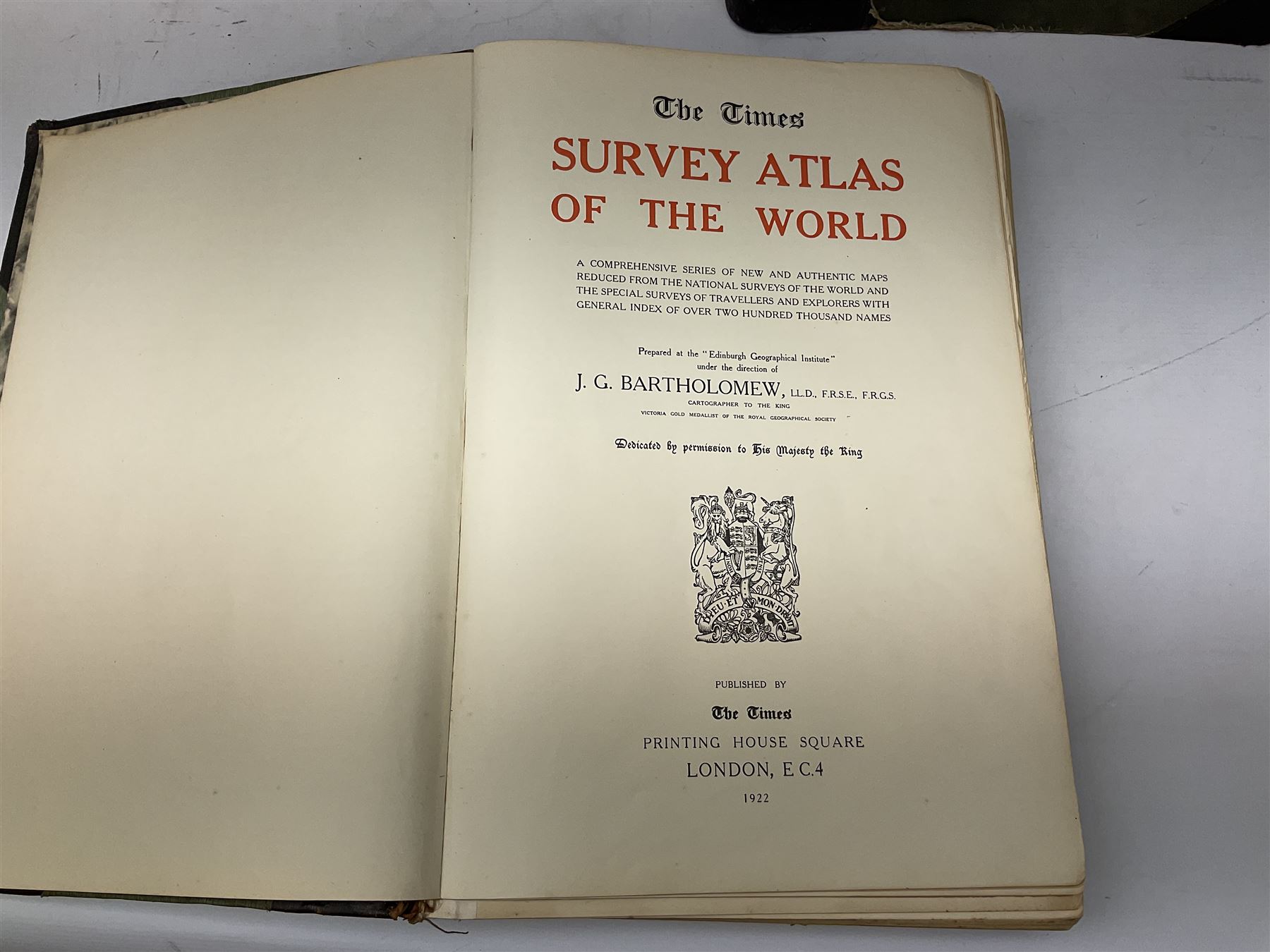 Victory Atlas of the World by The Daily Telegraph, containing plates or maps and diagrams, The Times Atlas & Gazetteer of the World, Selfridge Edition, 1922 