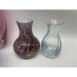 Collection of Caithness glass vases and dishes, to include mottled and swirl designs,  largest 20cm (23)