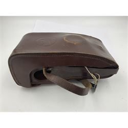 Welta Superfekta Folding twin lens camera, with 'Meyer Gorlitz Trioplan 1;3.8 f=10cm' lens serial no 649219 and 'Meyer Gorlitz Trioplan 1;3.8 f=7.5cm' lens serial no 653168, in fitted case