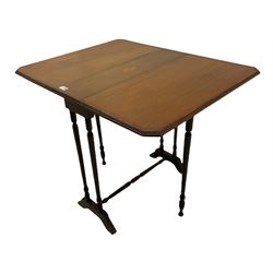 Edwardian cross-banded and inlaid mahogany Sutherland table