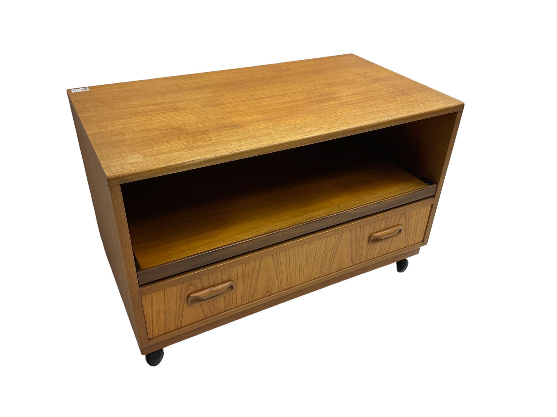 GPlan teak 'Fresco' television or media unit, sliding tray over