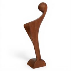 Simon Randers for Randers, teak sculpture of an abstract figure, H43cm 